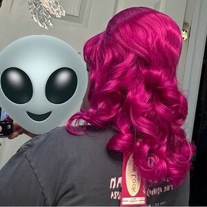 Magenta beehive wig Halloween costume drag queen New